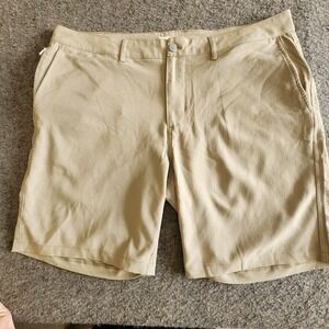 Tasc Performance Shorts Mens 38 Beige Tailored 9" Chino Stretch‎ Casual Preppy